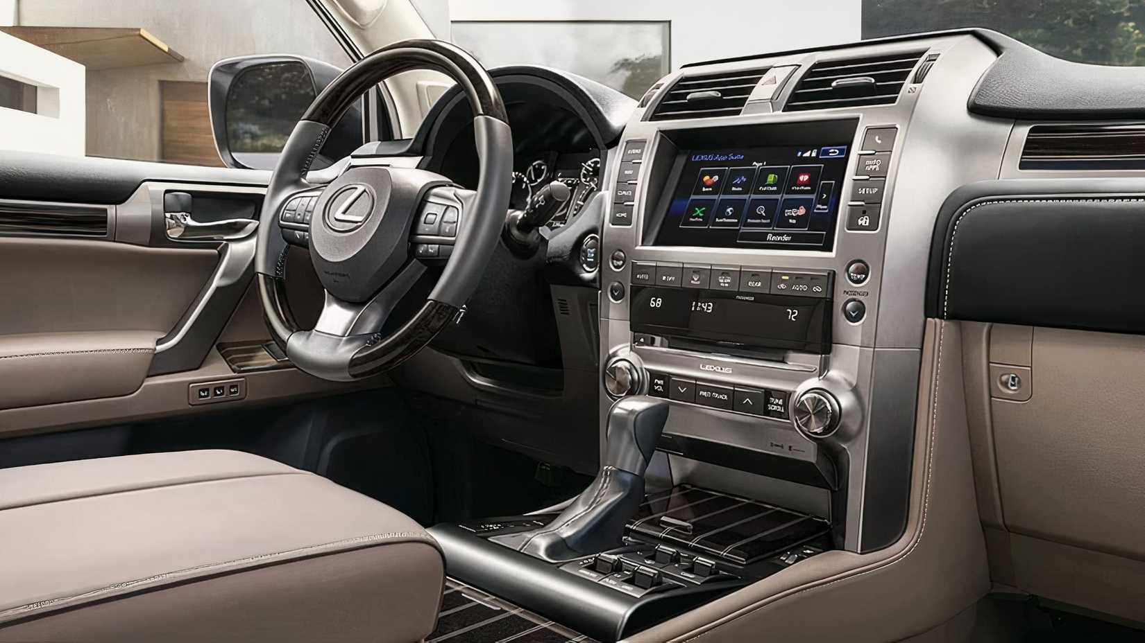 Foto do interior de um Lexus GX 2022 mostrando painel