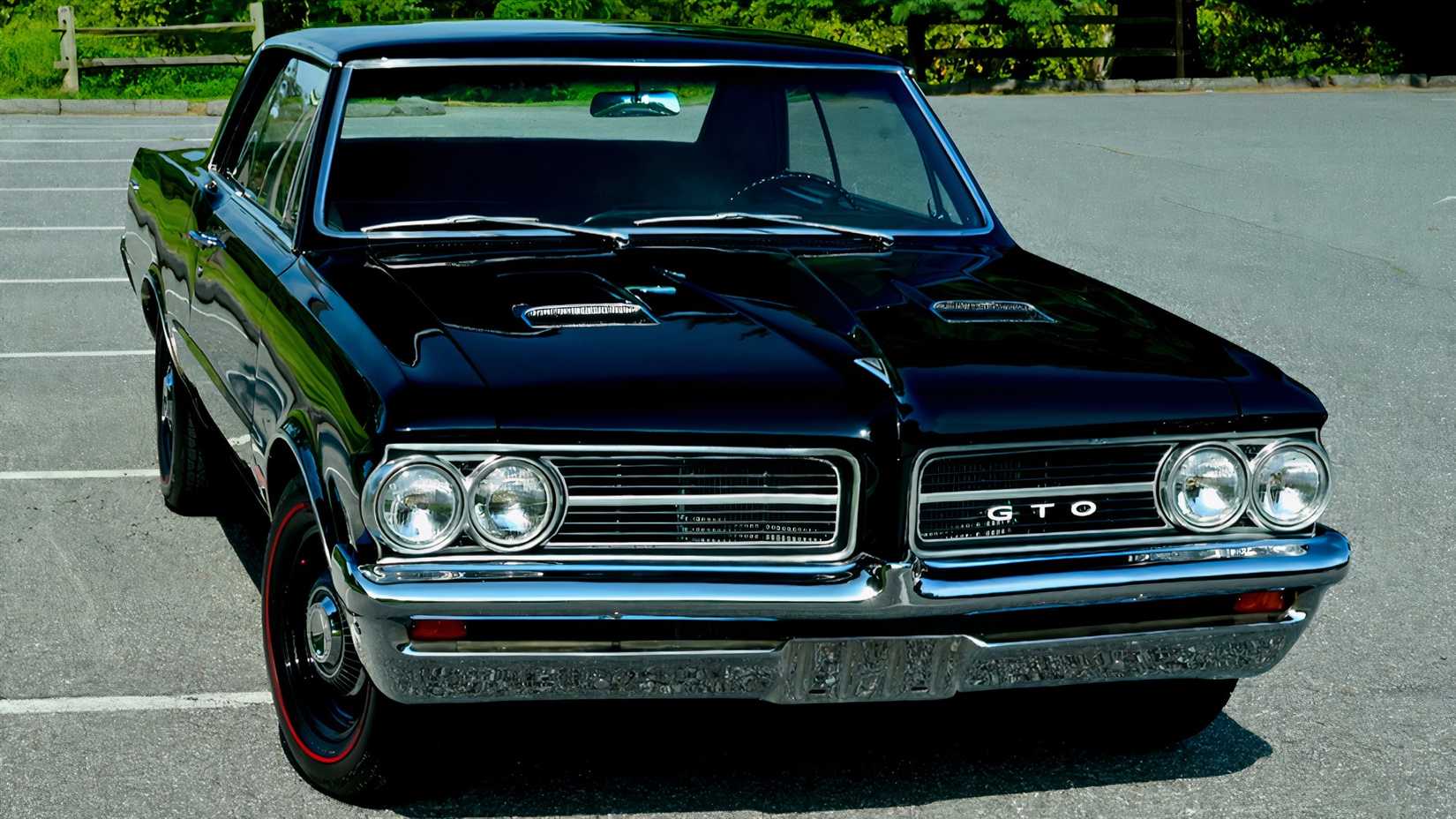 3/4 front view of 1964 Pontiac GTO black