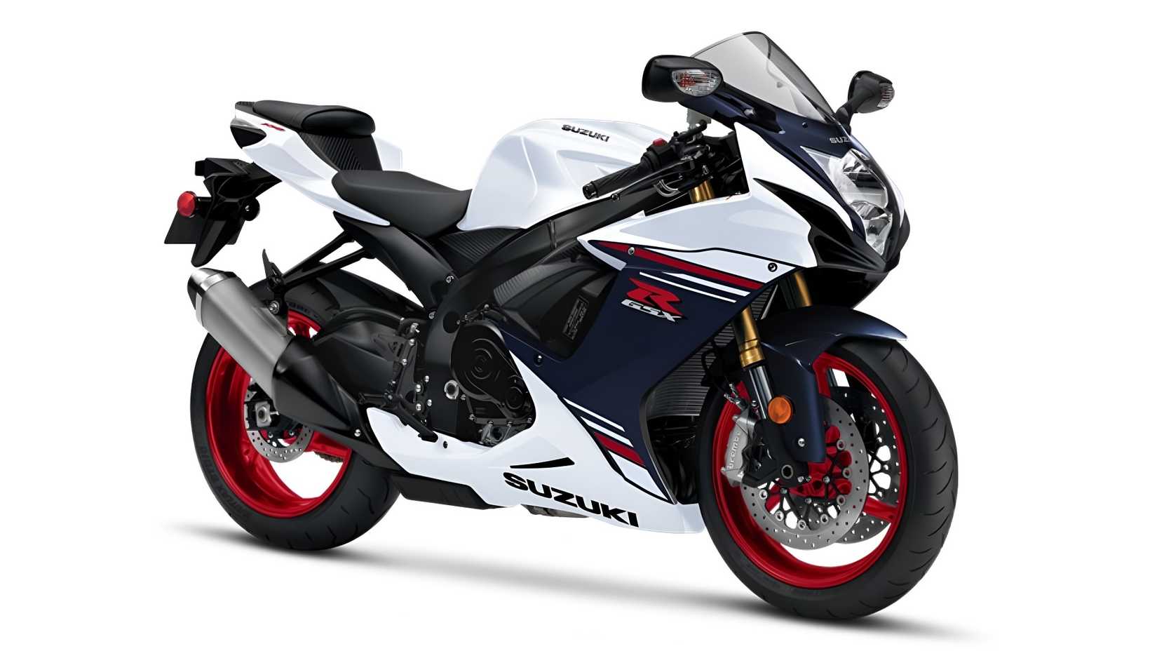 Vista frontal do terceiro trimestre da Suzuki GSX-R750 2025