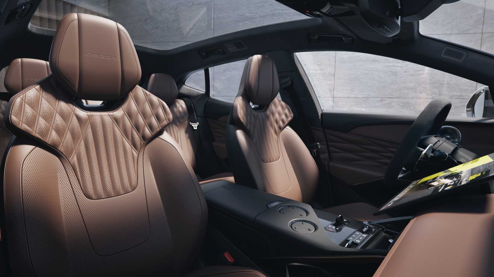 Interior shot of the Lotus Eletre Carbon