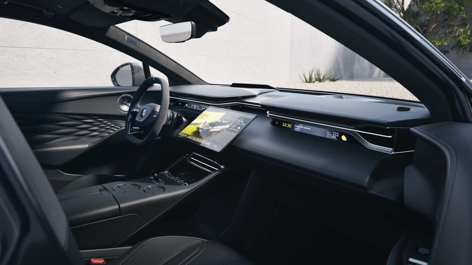 Interior shot of the Lotus Eletre Carbon