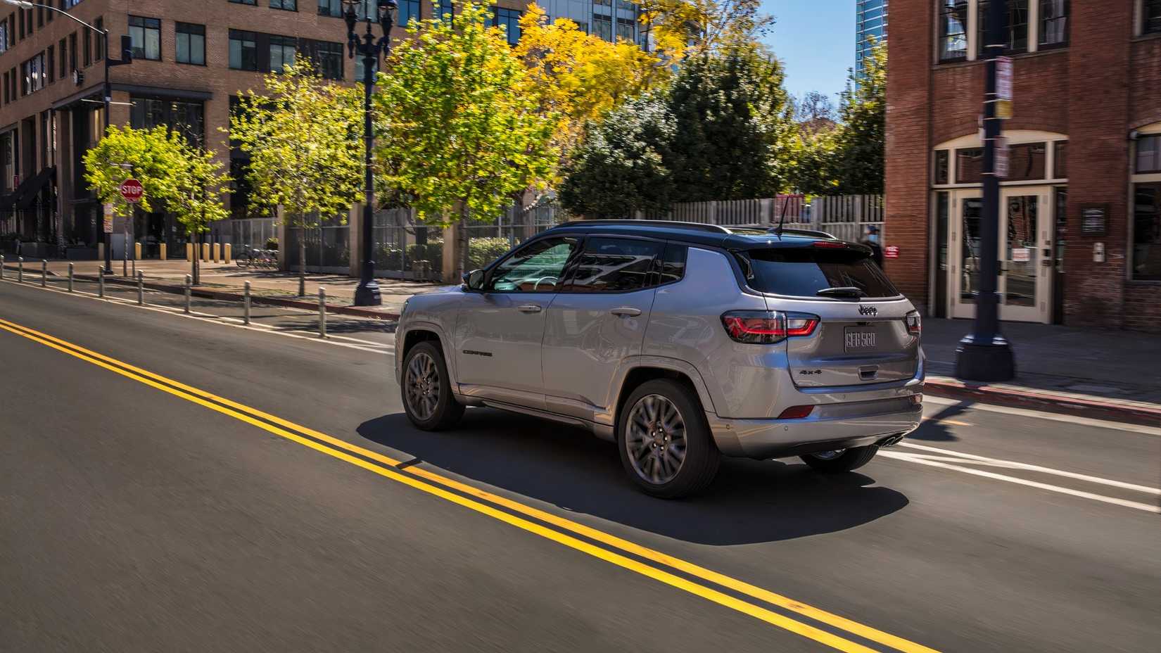 2023 Jeep Compass driving in an urban area