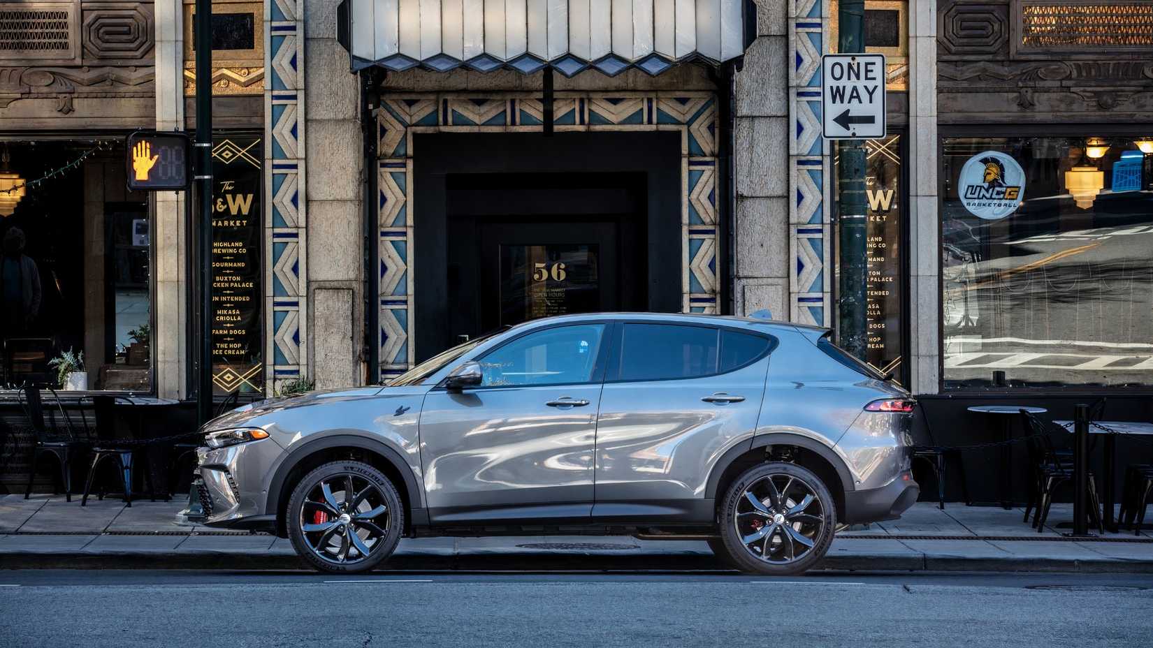 A side profile view of the 2024 Dodge Hornet GT