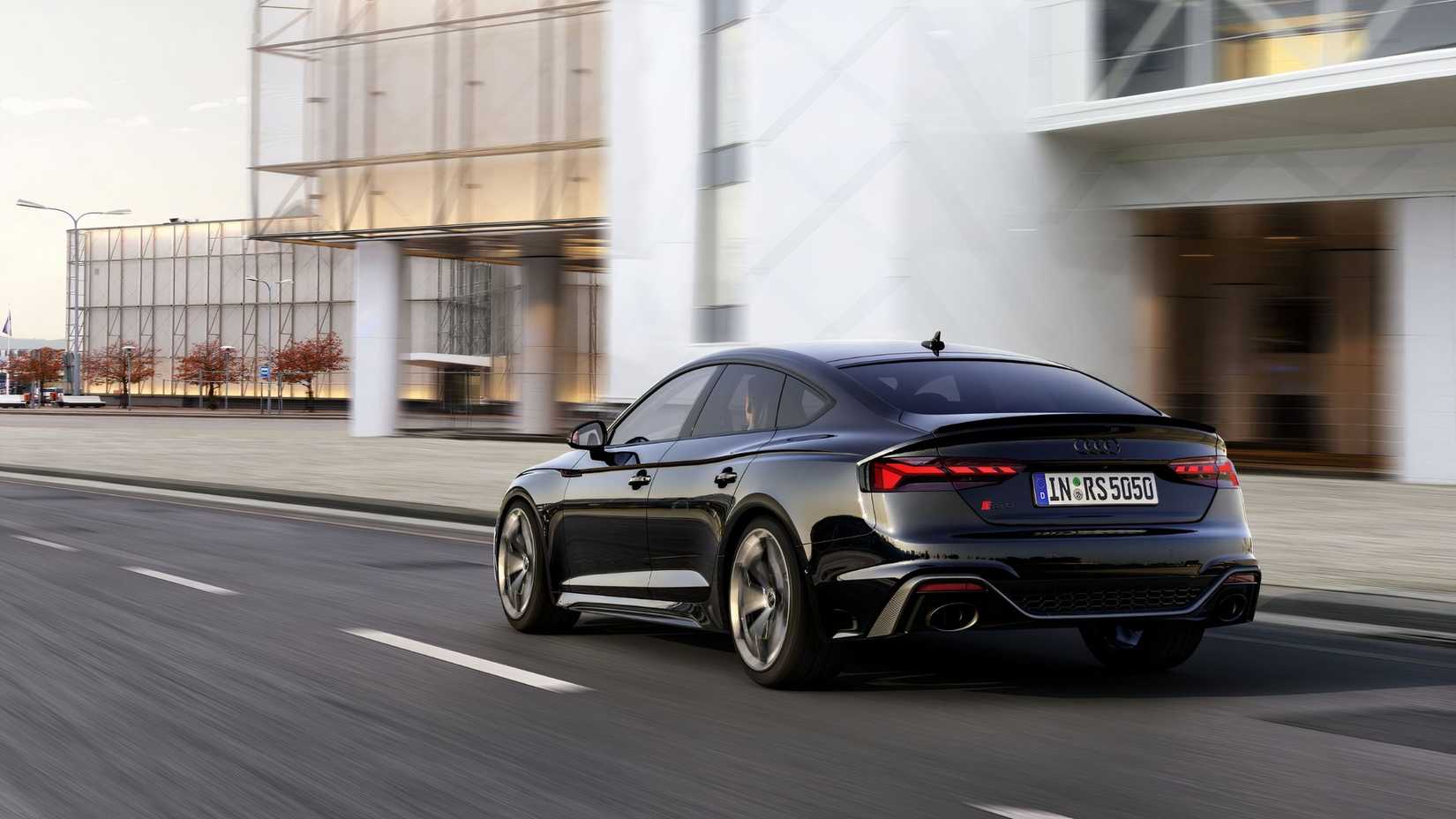 Audi RS5 Sportback rear 3/4 action shot