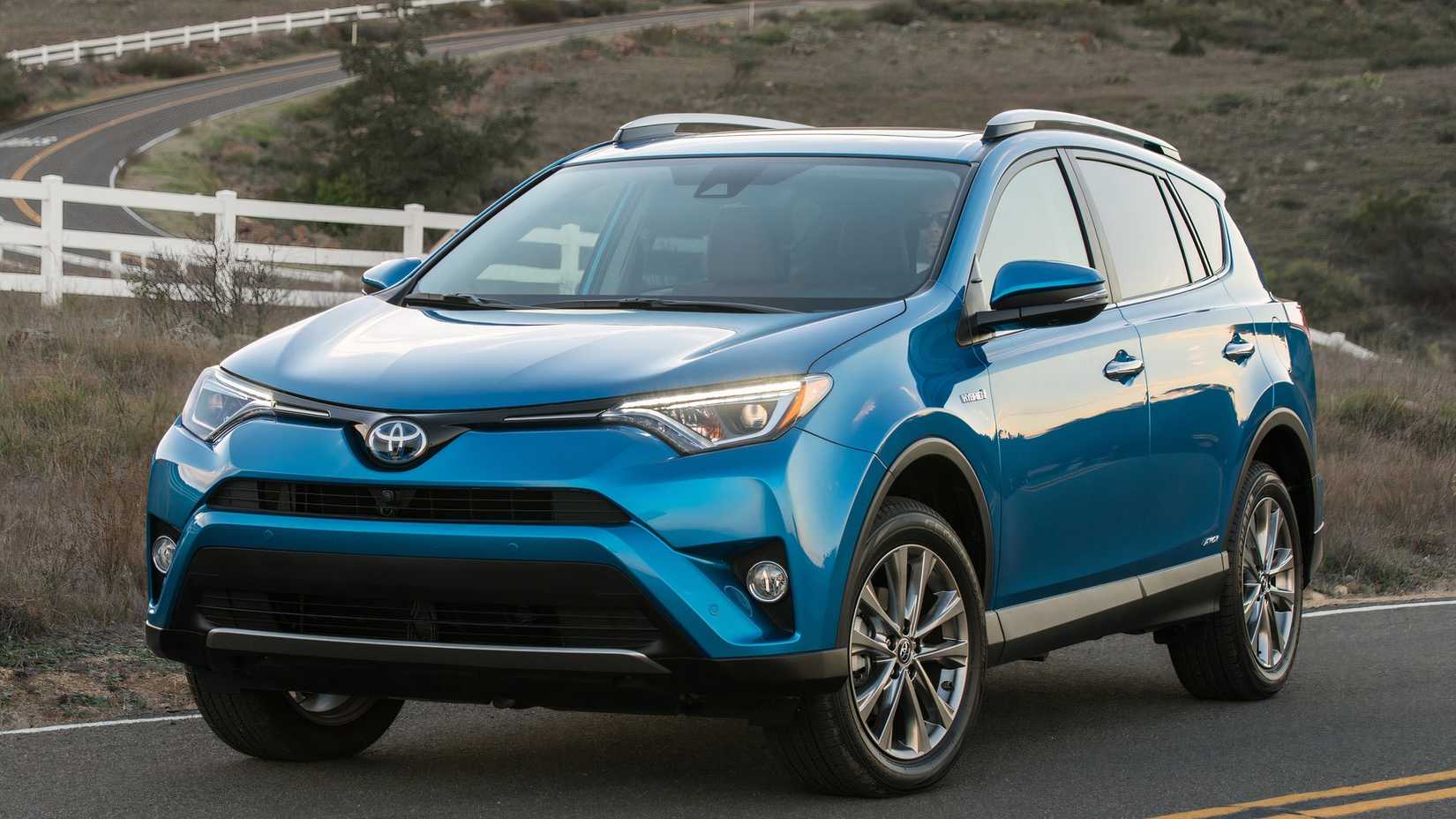 blue 2017 Toyota RAV4 Hybrid
