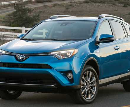 blue 2017 Toyota RAV4 Hybrid
