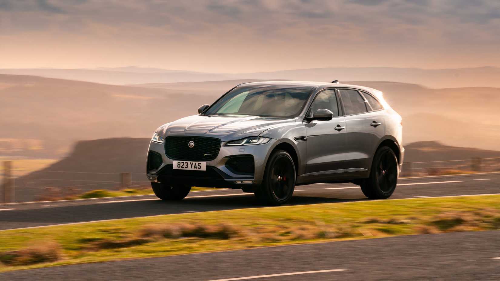 2021 Jaguar F Pace front 3/4 action shot