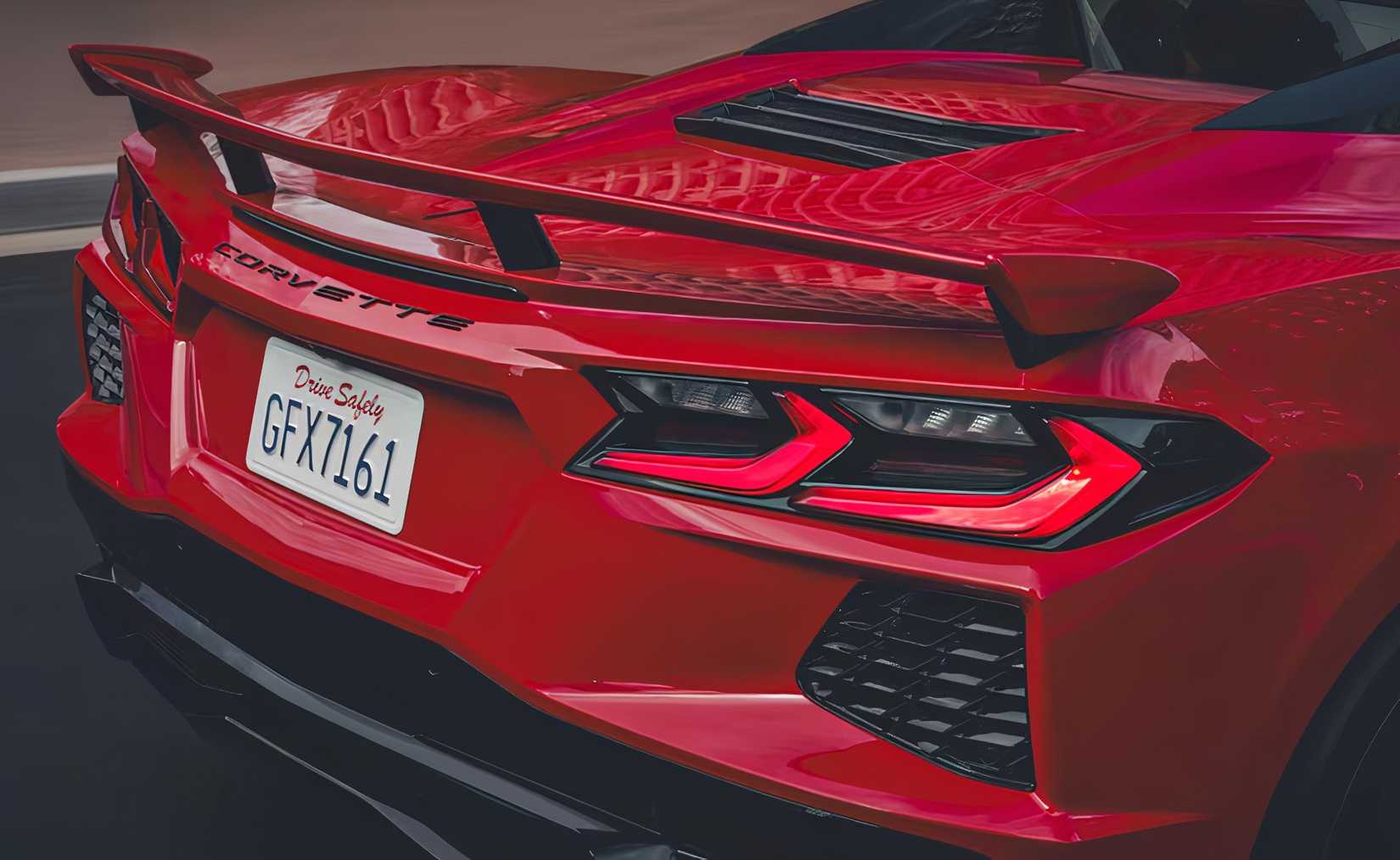 2025 Chevrolet Corvette C8 Stingray Rearend Spoiler Color Matched In Torch Red