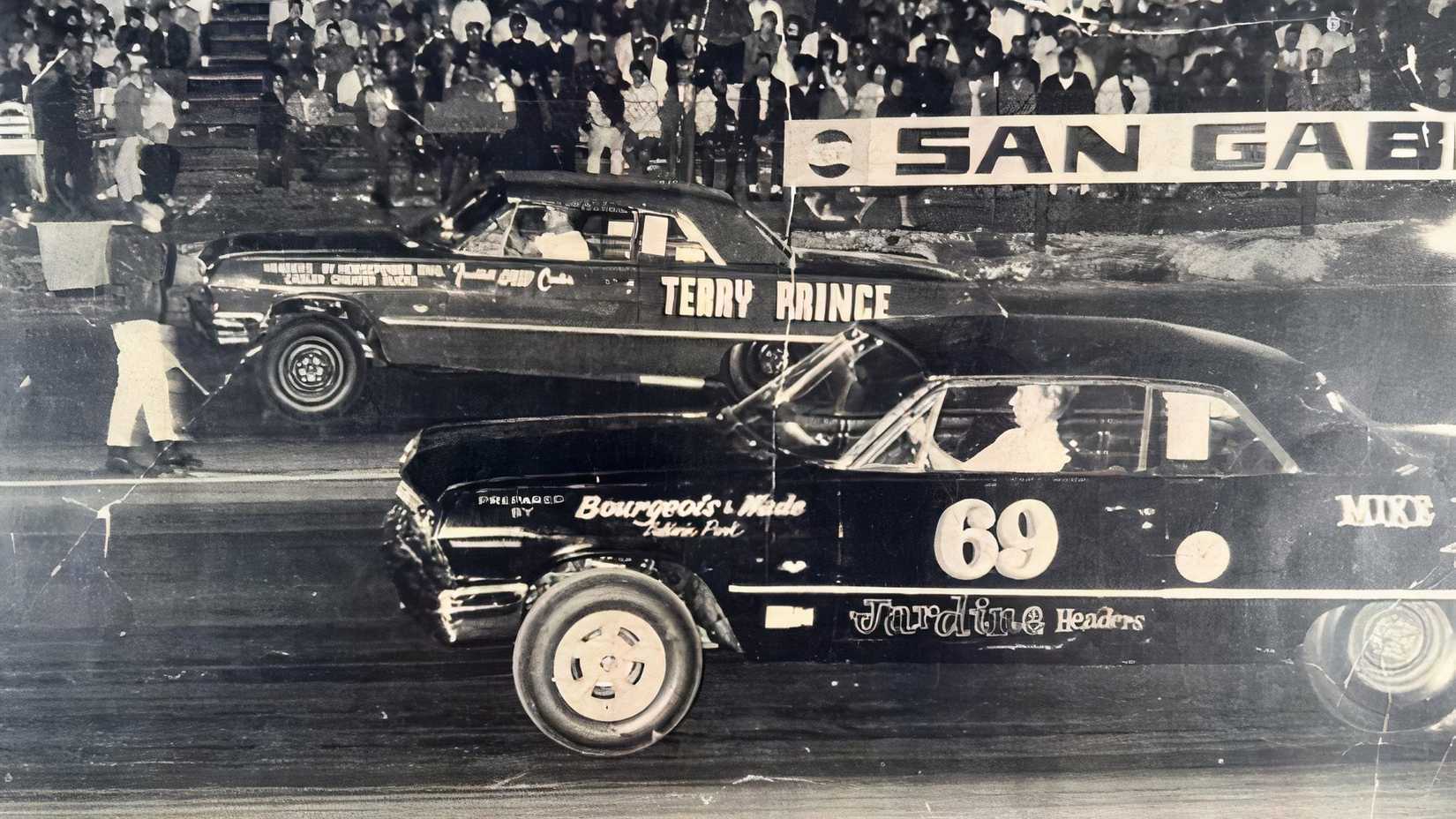 Vintage drag pic of 1963 Chevrolet Impala Z11 Terry Price