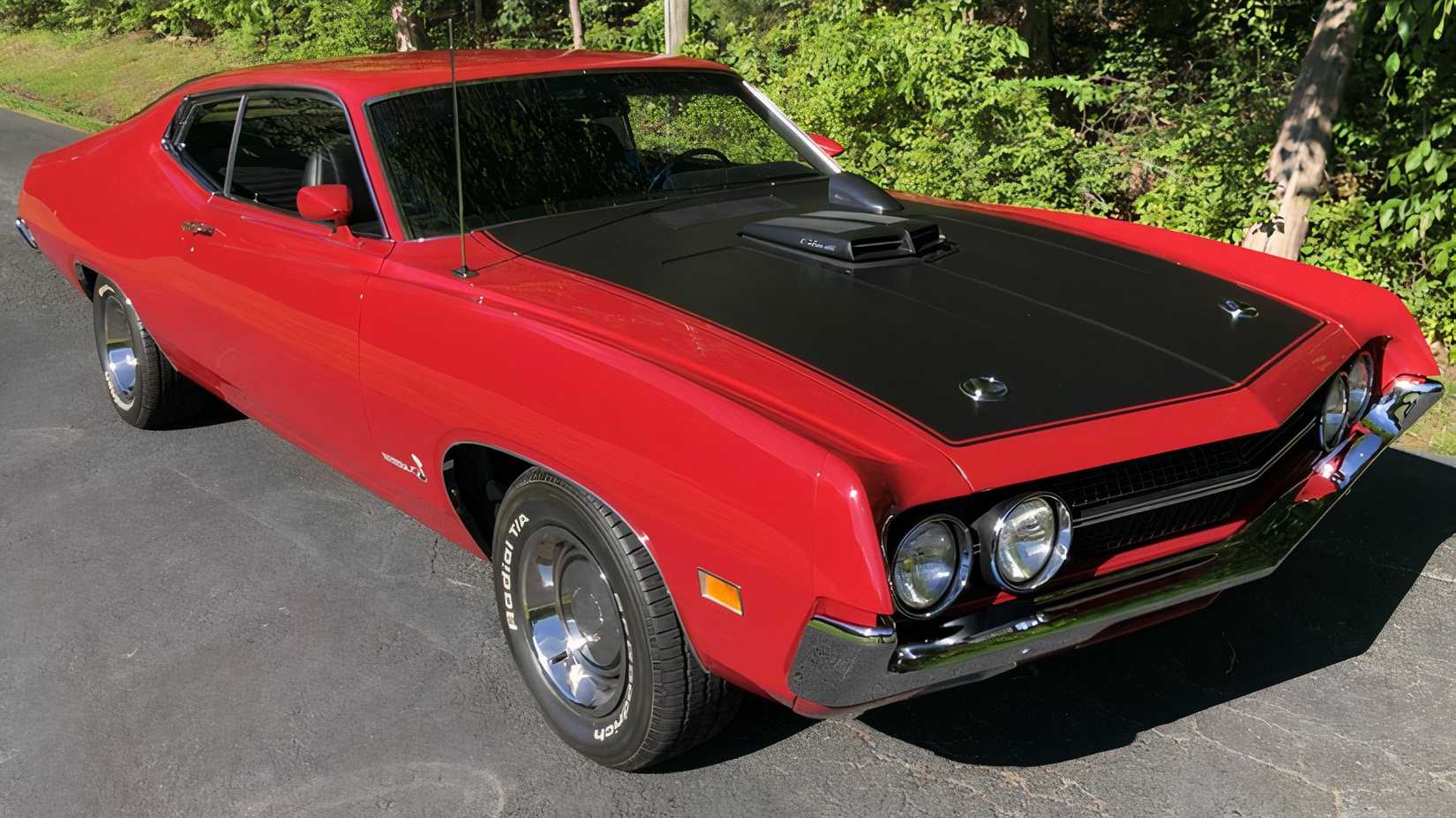 3/4 front view of 1970 Ford Torino Cobra