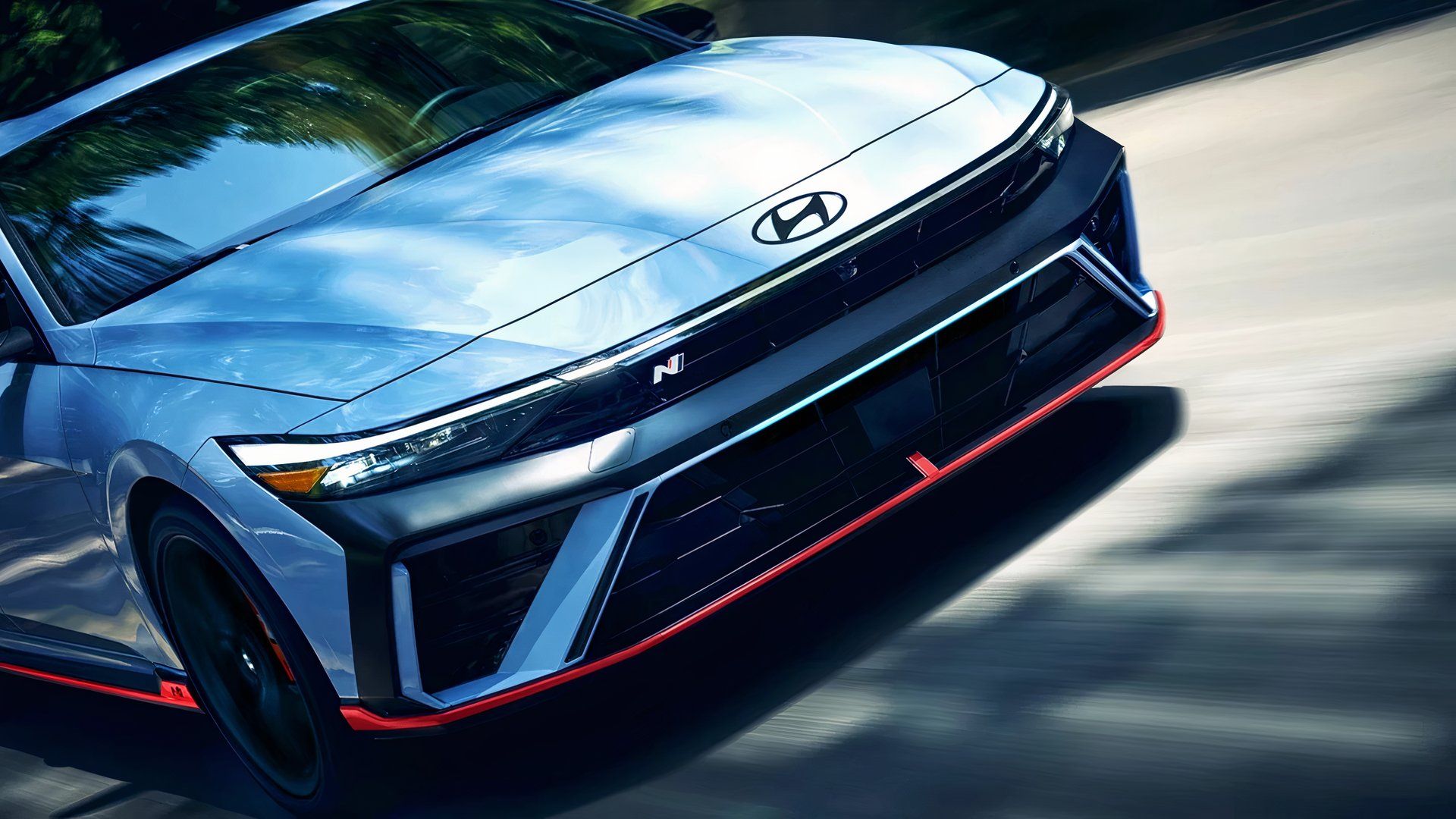 Action shot of a 2025 Hyundai Elantra N