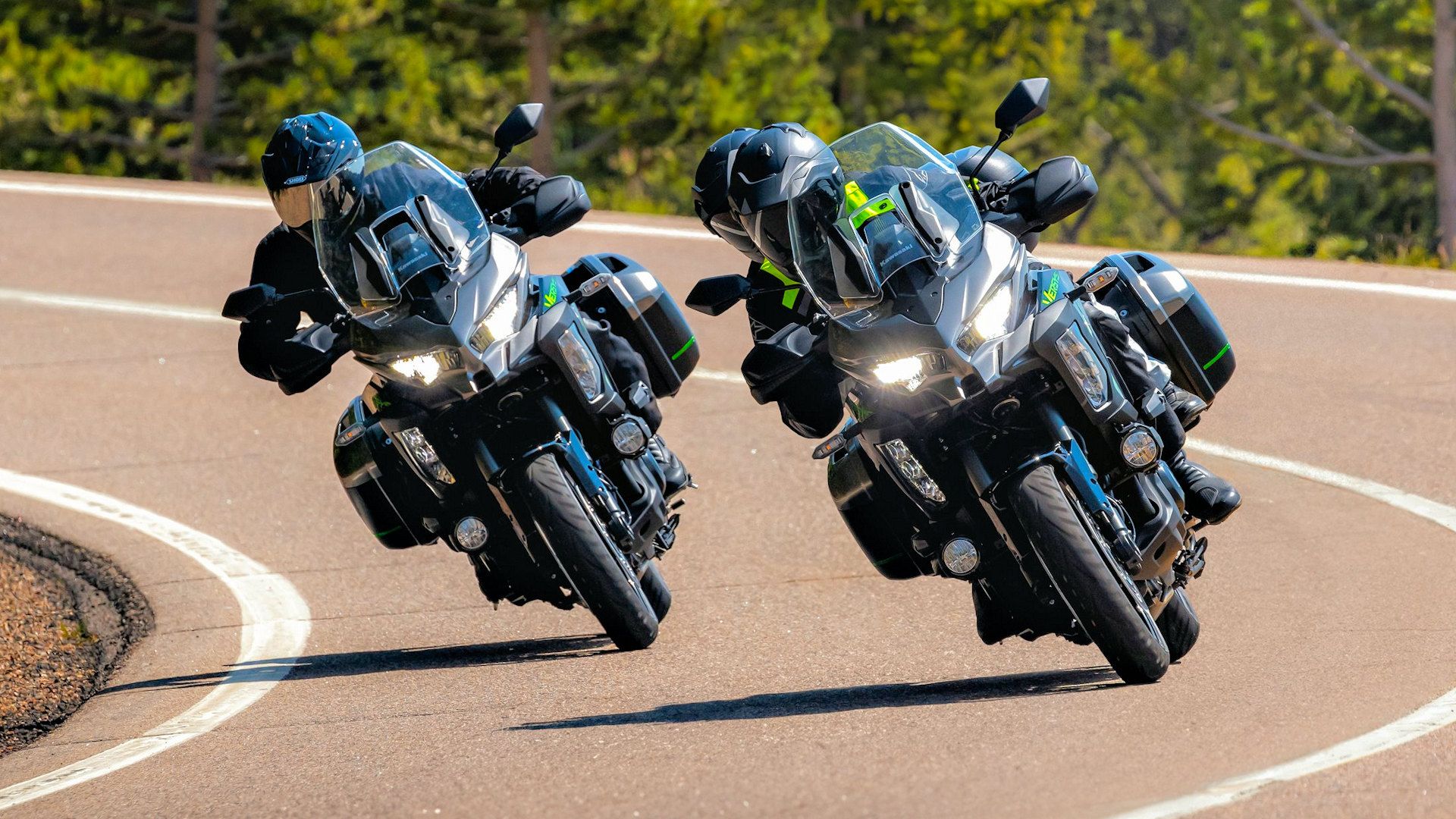 Riders on 2025 Kawasaki Versys 1100 SE LT motorcycles