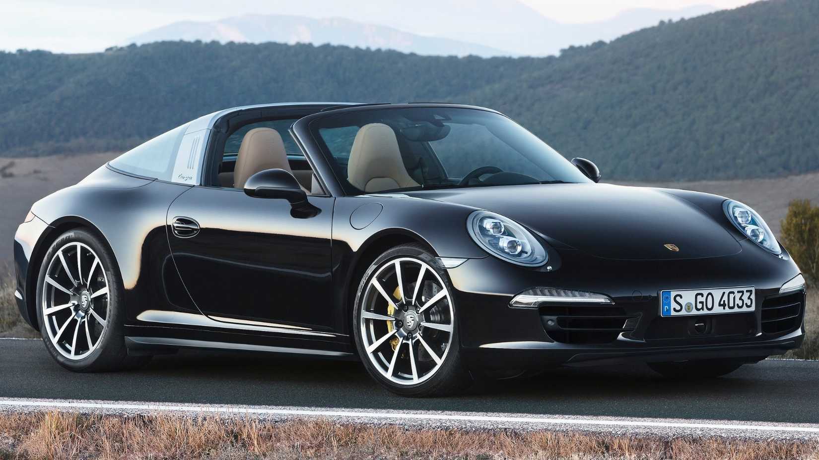 2015 Porsche 911 Targa in black parked on the road