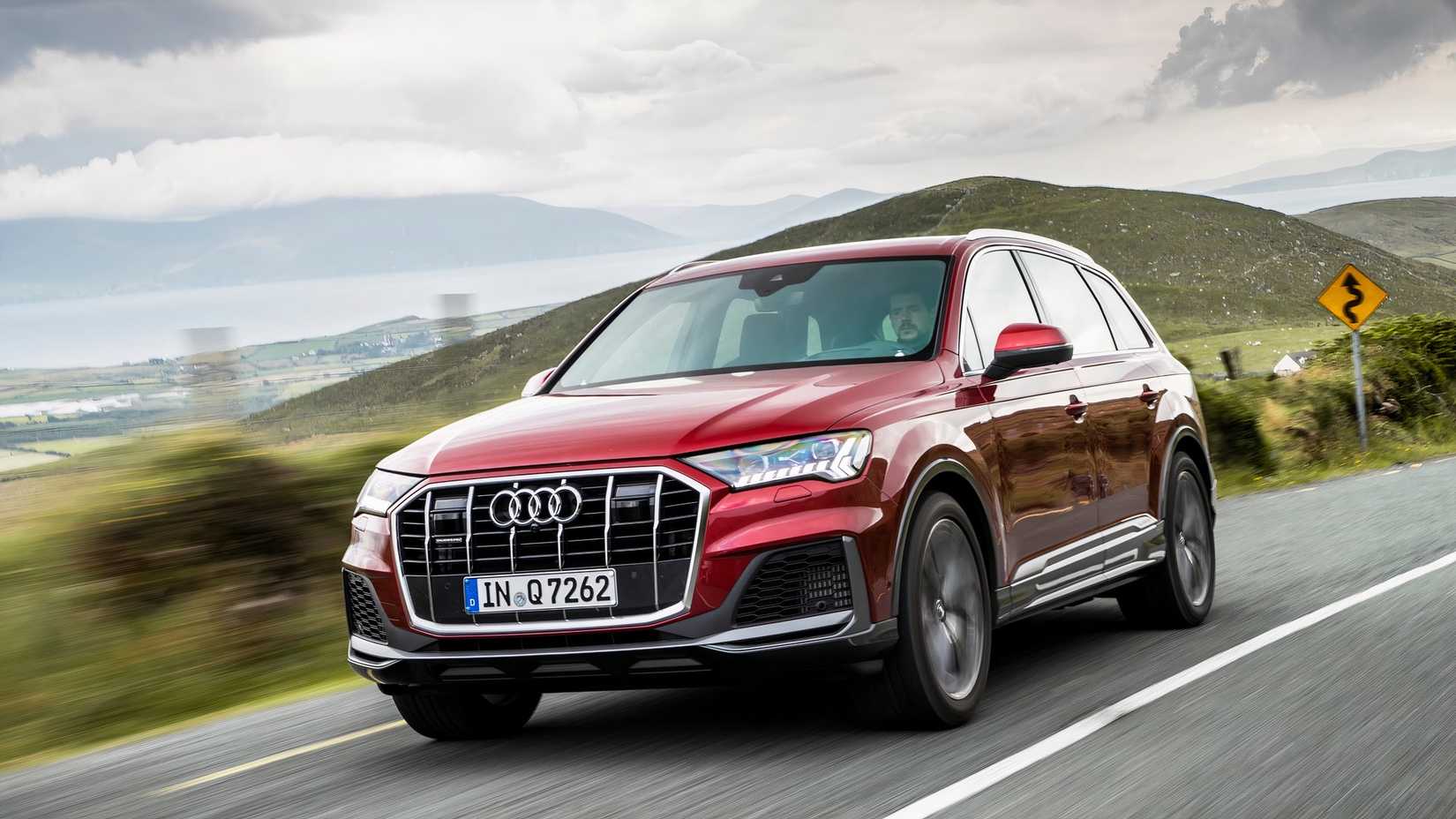 2020 Audi Q7 driving on a road