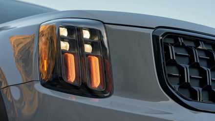 2025 Kia Telluride close-up shot of headlight