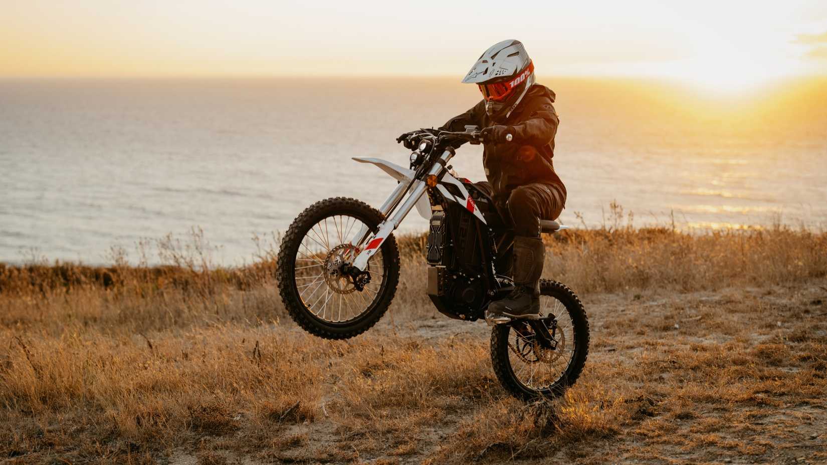2025 Zero XB off-road electric bike popping a wheelie