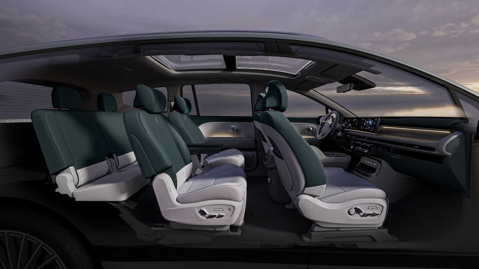 2026 Hyundai Ioniq 9 Interior shot showing seating layout