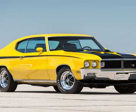 Vista frontal 3/4 do Buick GSX Stage 1 455 1970