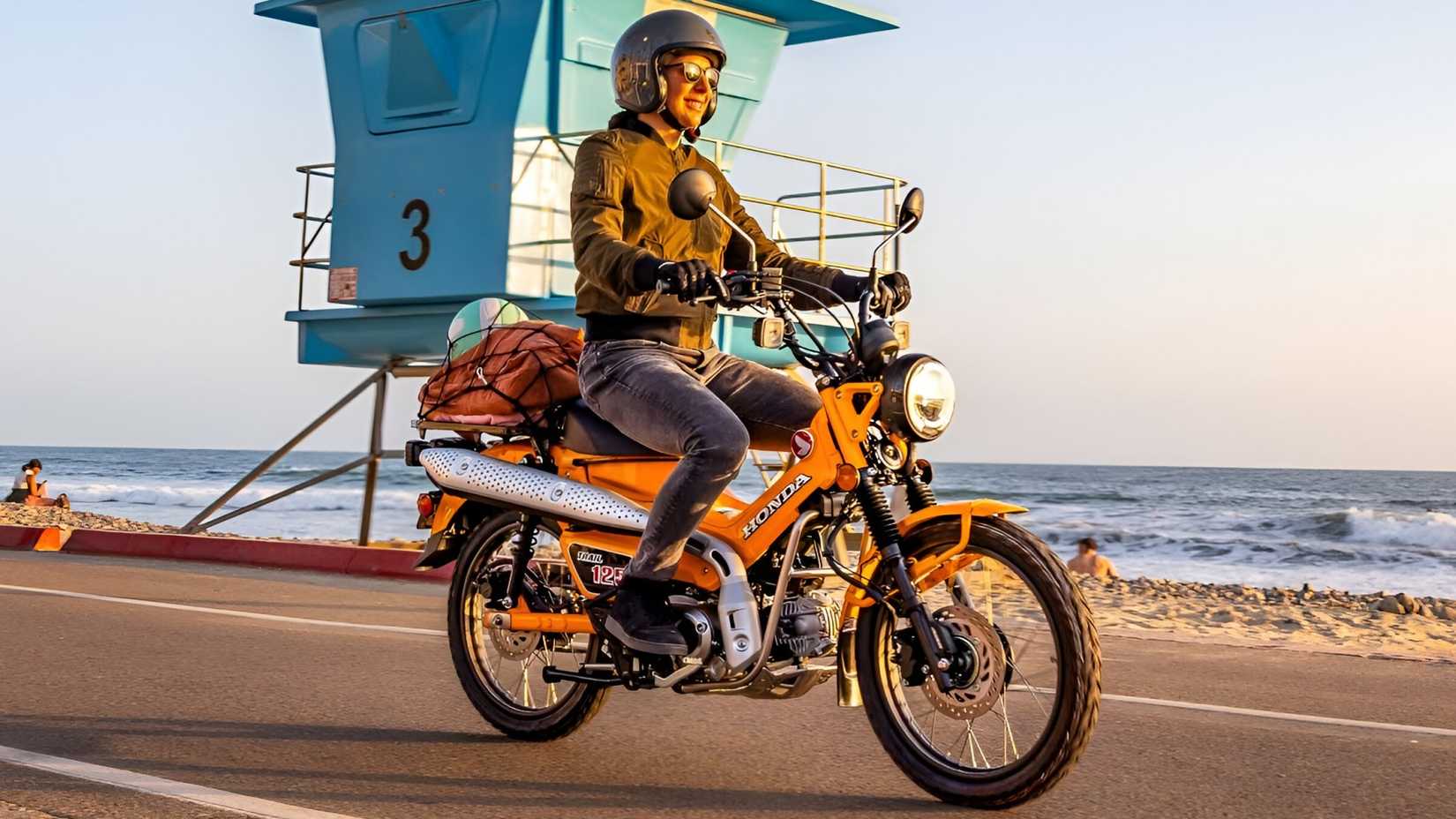 Honda Trail 125 cool automatic motorcycle front third quarter view