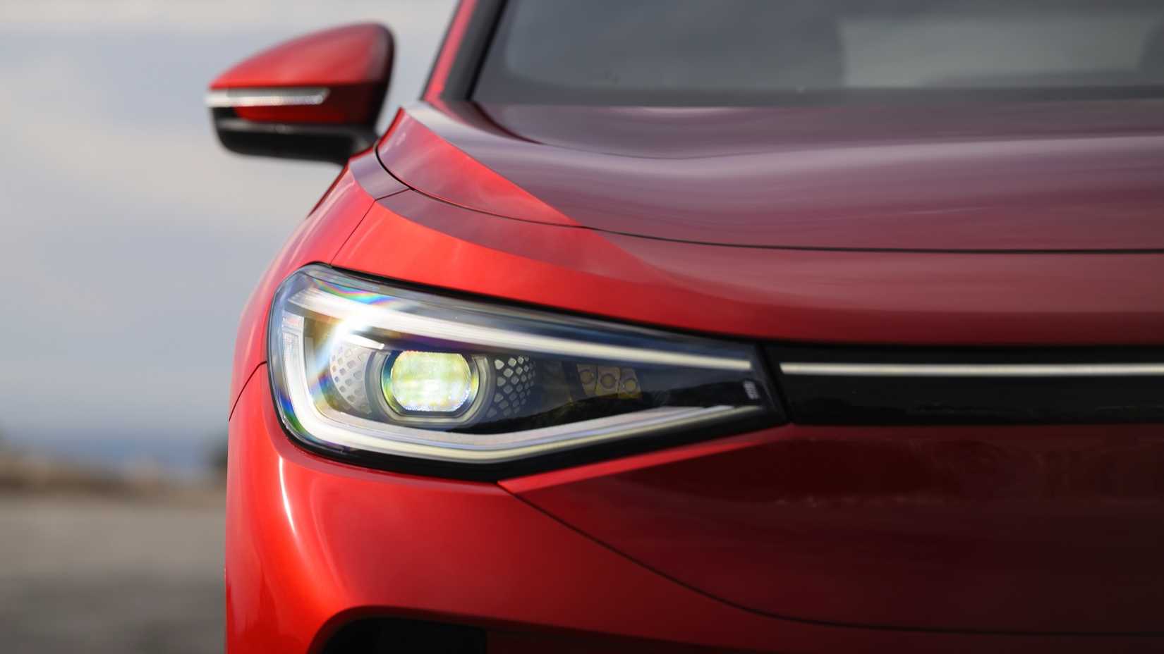 Exterior close-up photo of 2024 Volkswagen ID.4 headlights