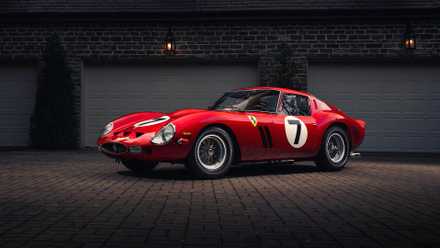 1962 Ferrari 250 GTO in red posing in studio