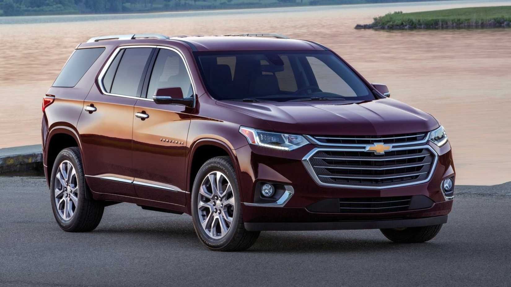 2020 Chevrolet Traverse in maroon parked