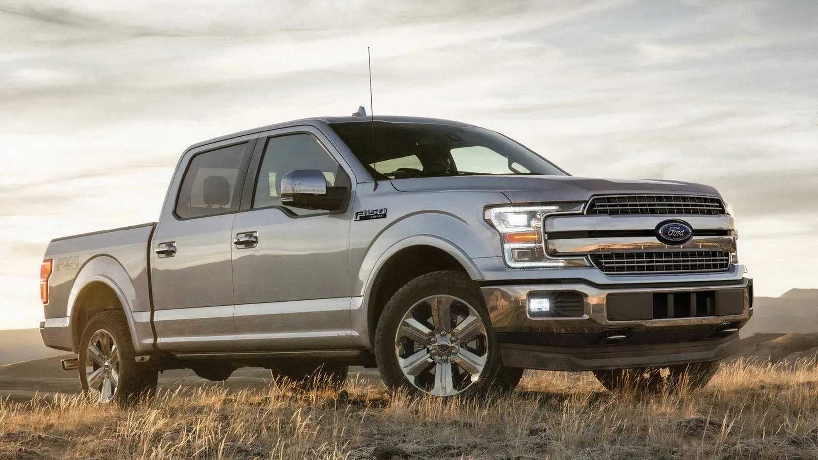 Side shot of a 2019 Ford F-150 in gray