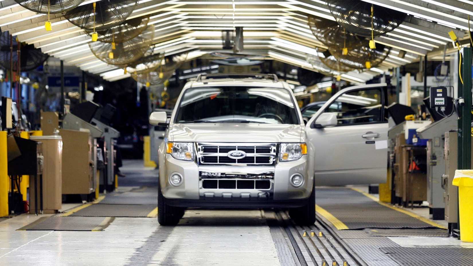 2008 to 2012 Ford Escape Hybrid Front shot at production plant