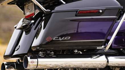 Foto em close do design dos alforjes Harley-Davidson CVO Limited 2020