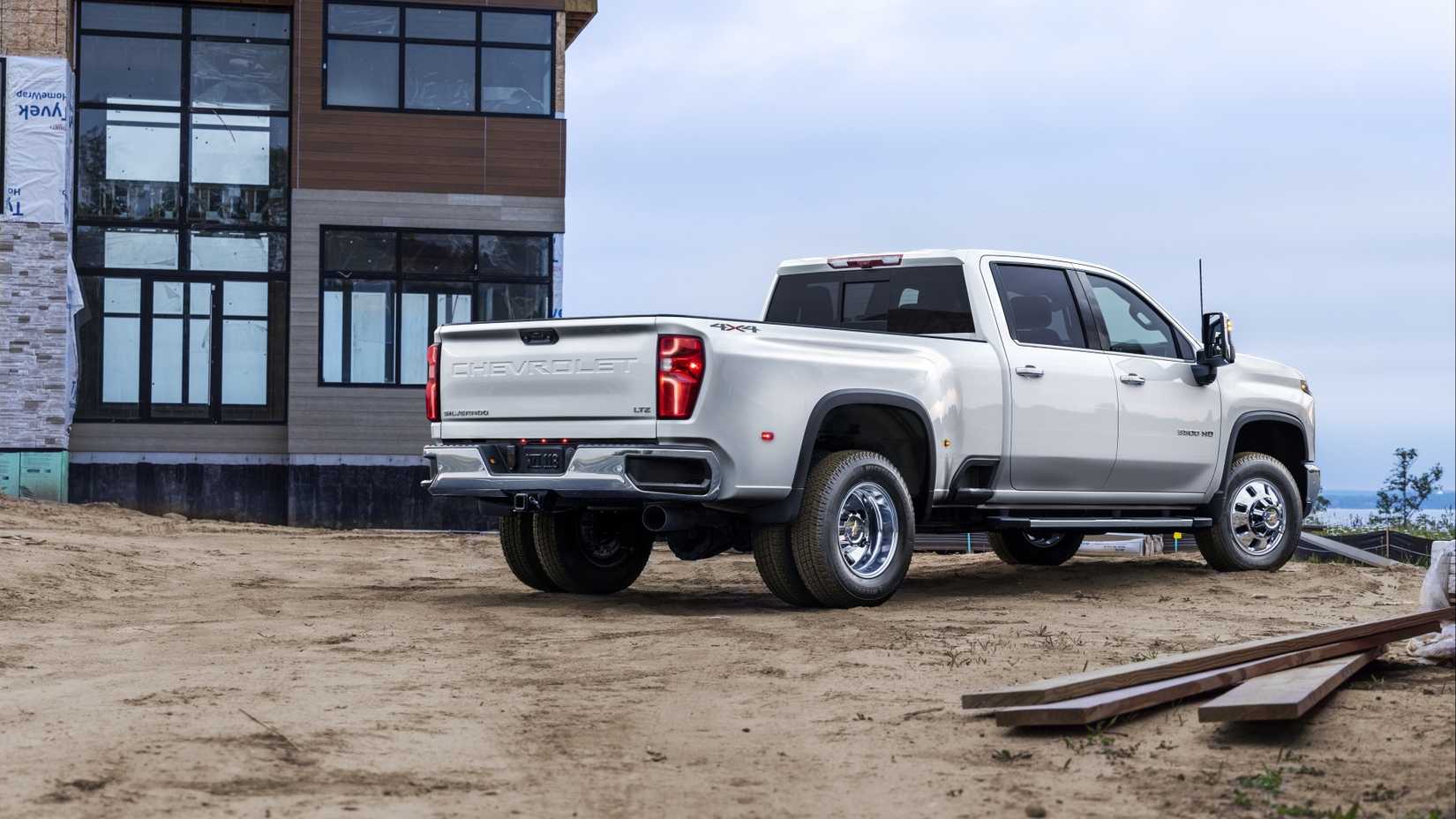 Rear 3/4 shot of a 2024 Chevrolet Silverado HD 3500