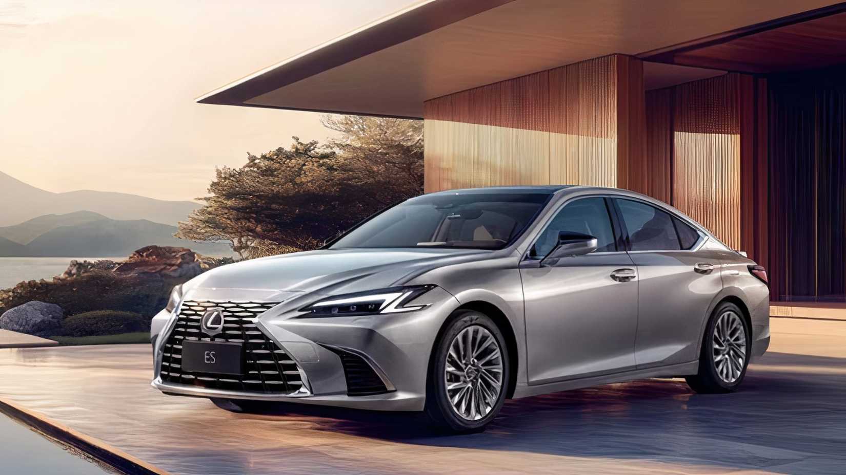2025 Lexus ES em prata estacionado fora de casa