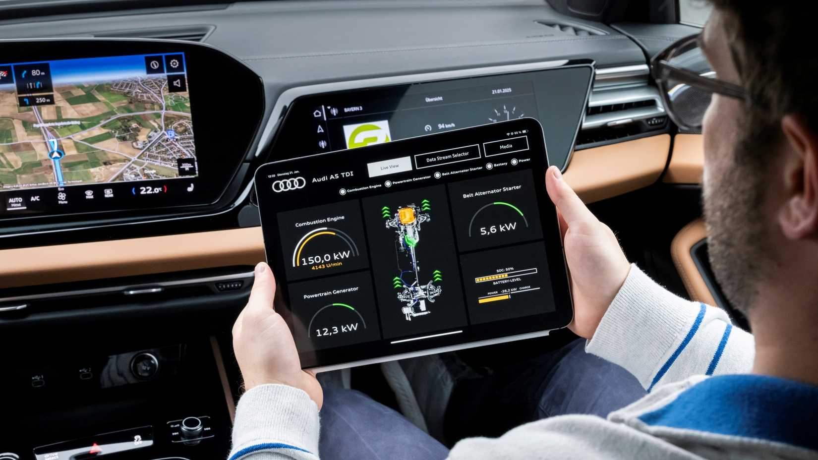 Audi MHEV Plus Hybrid System Diagram