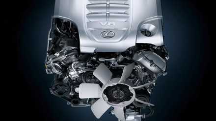Toyota UZ family, close-up isolated shot of engine