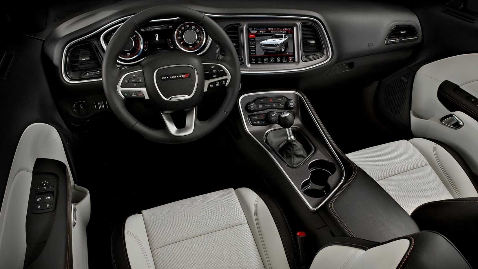 2015 Dodge Challenger interior, view of front of cabin