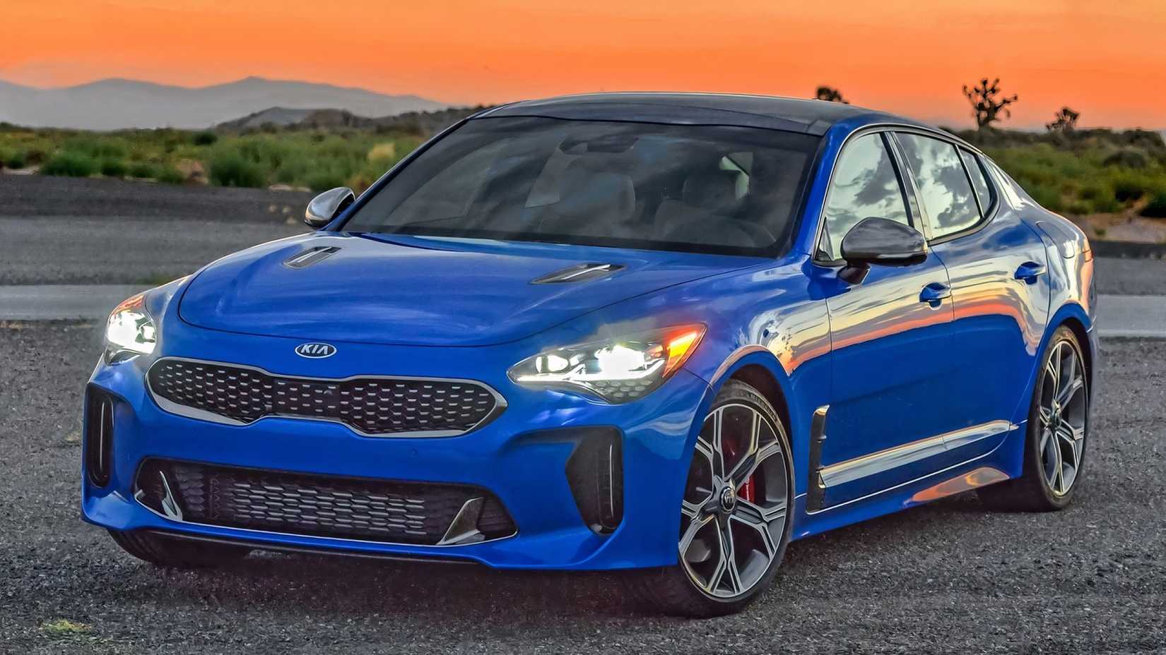2018 Kia Stinger in blue parked