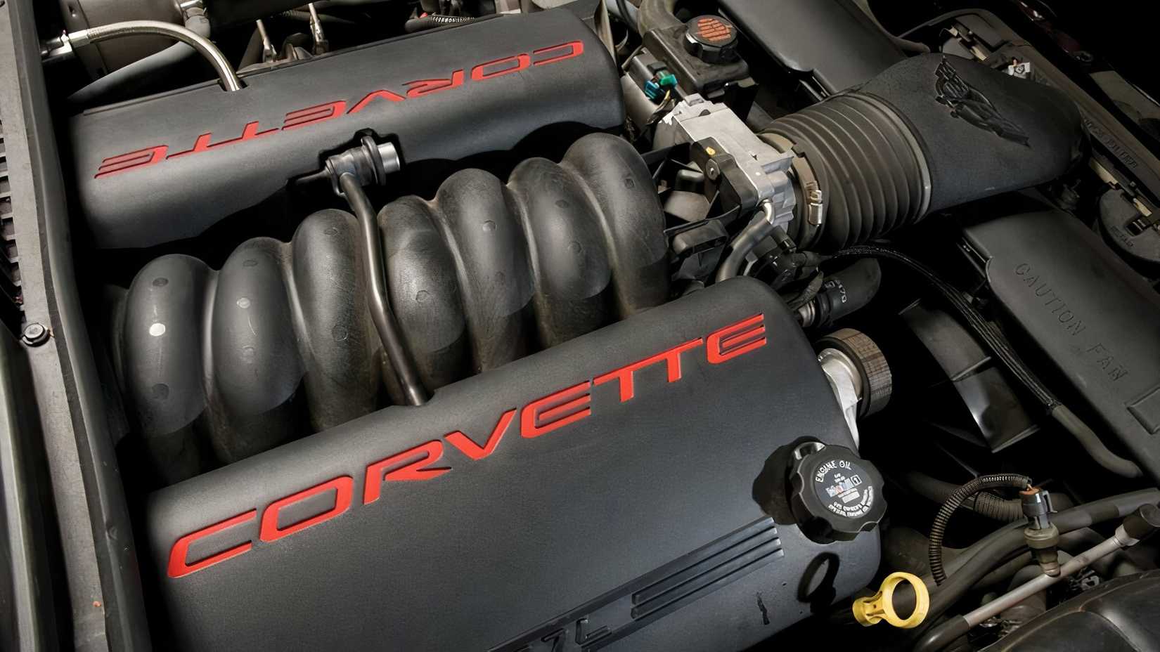 LS1 engine, closeup in engine bay