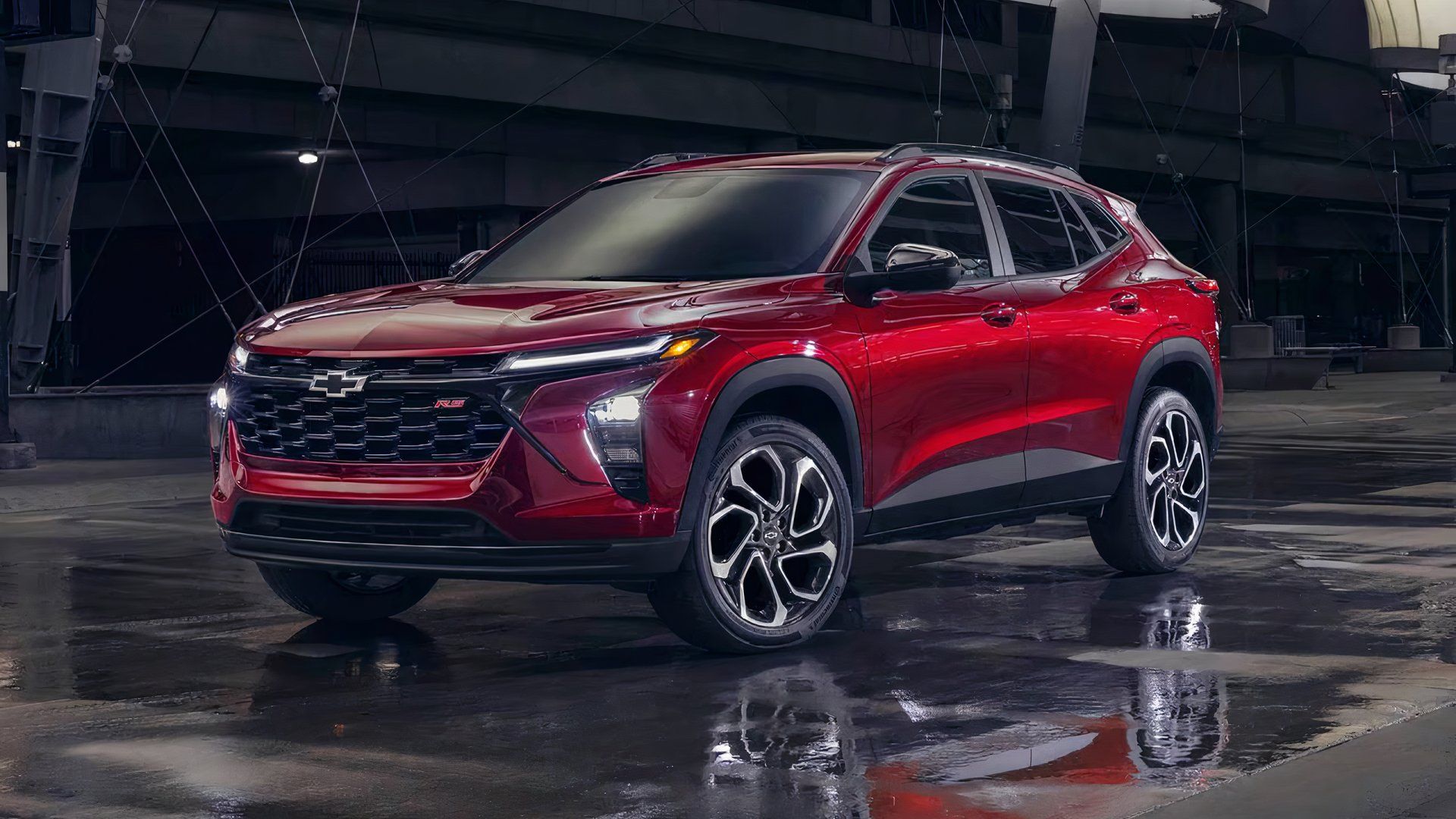 2024 Chevrolet Trax SR2 in red parked on street