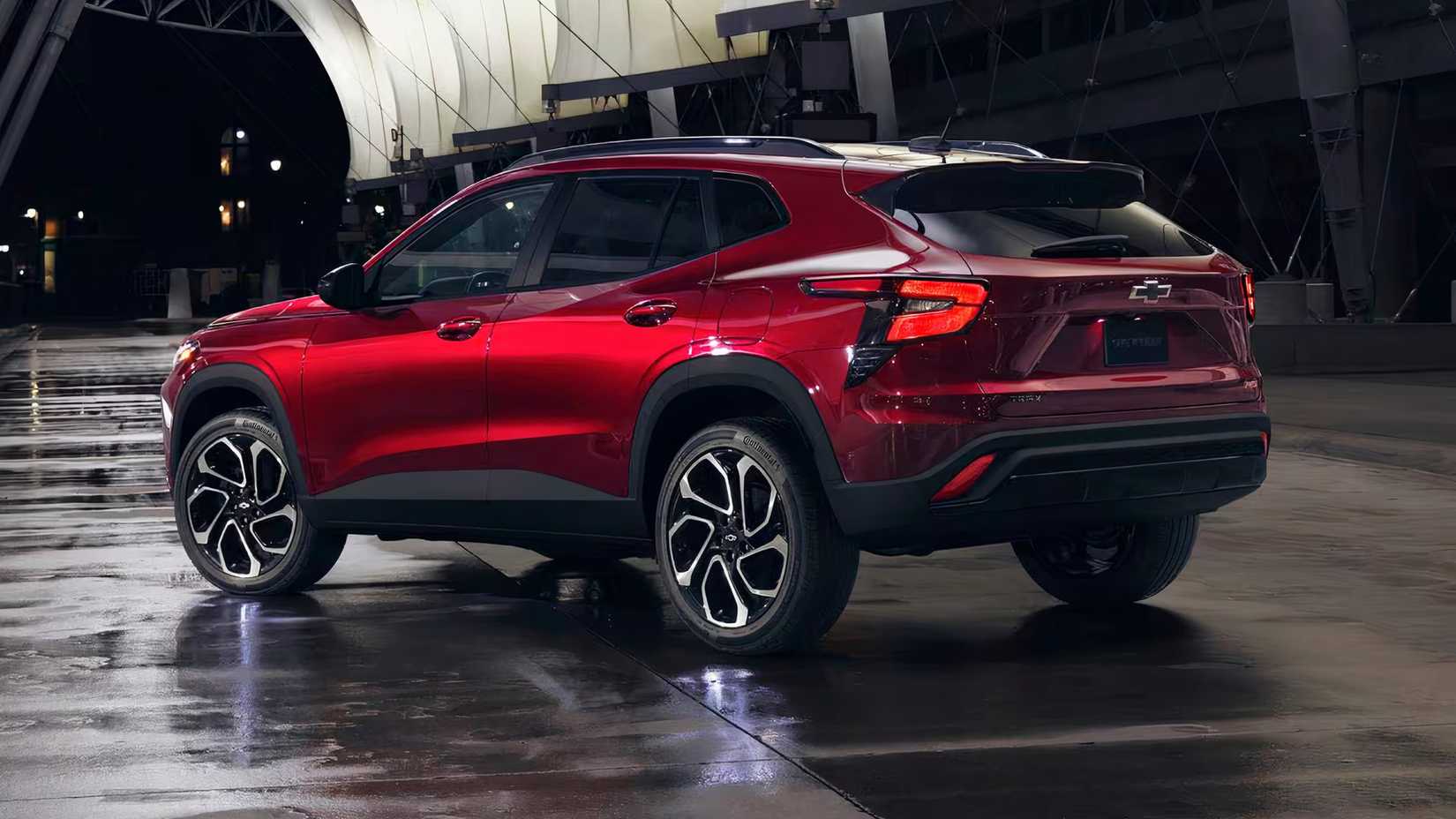 2024 Chevrolet Trax 2RS in red parked on city street