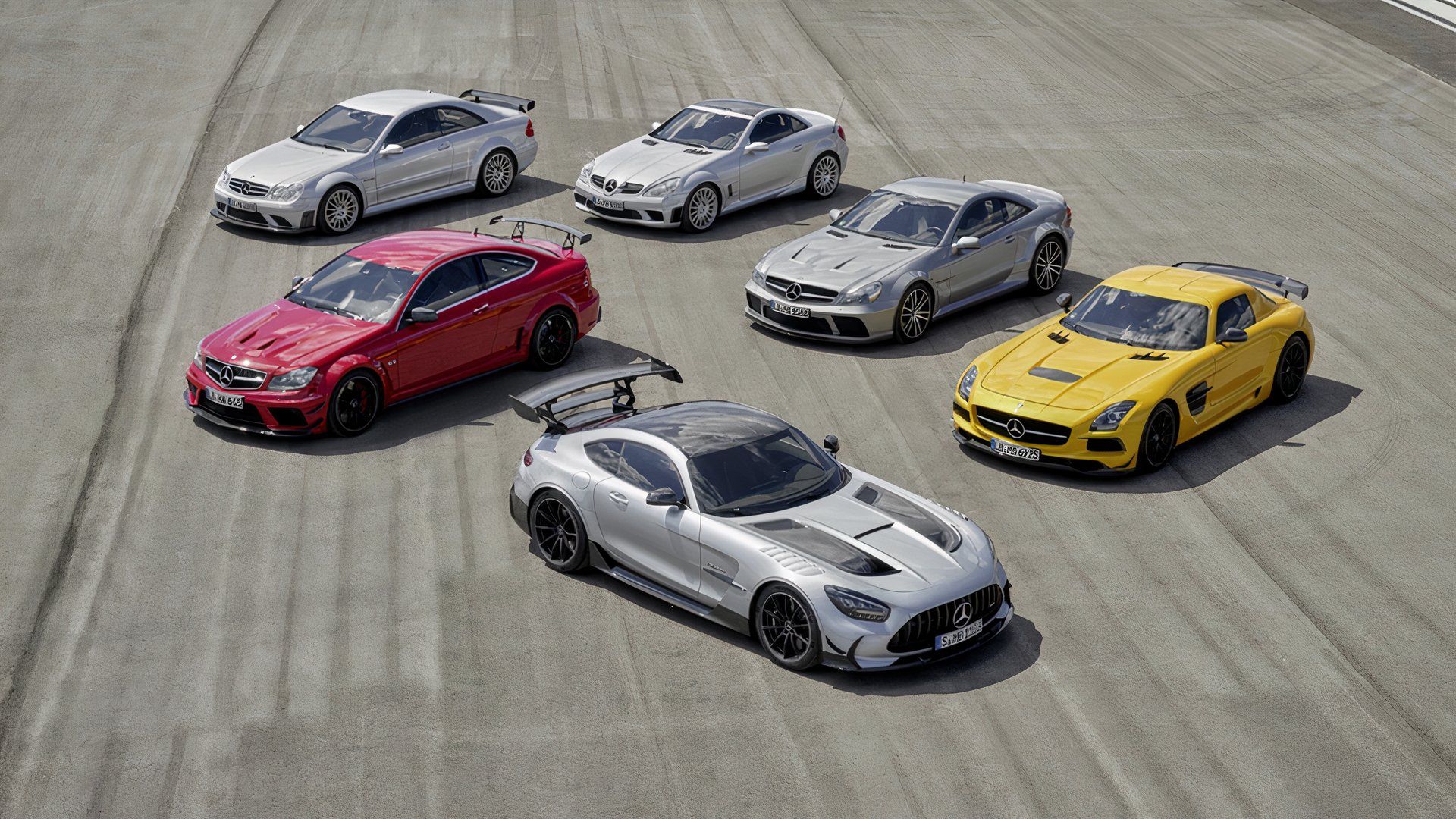 Mercedes-AMG Black Series Lineup parked on track
