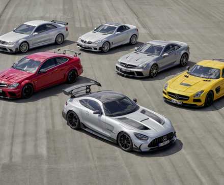 Mercedes-AMG Black Series Lineup parked on track