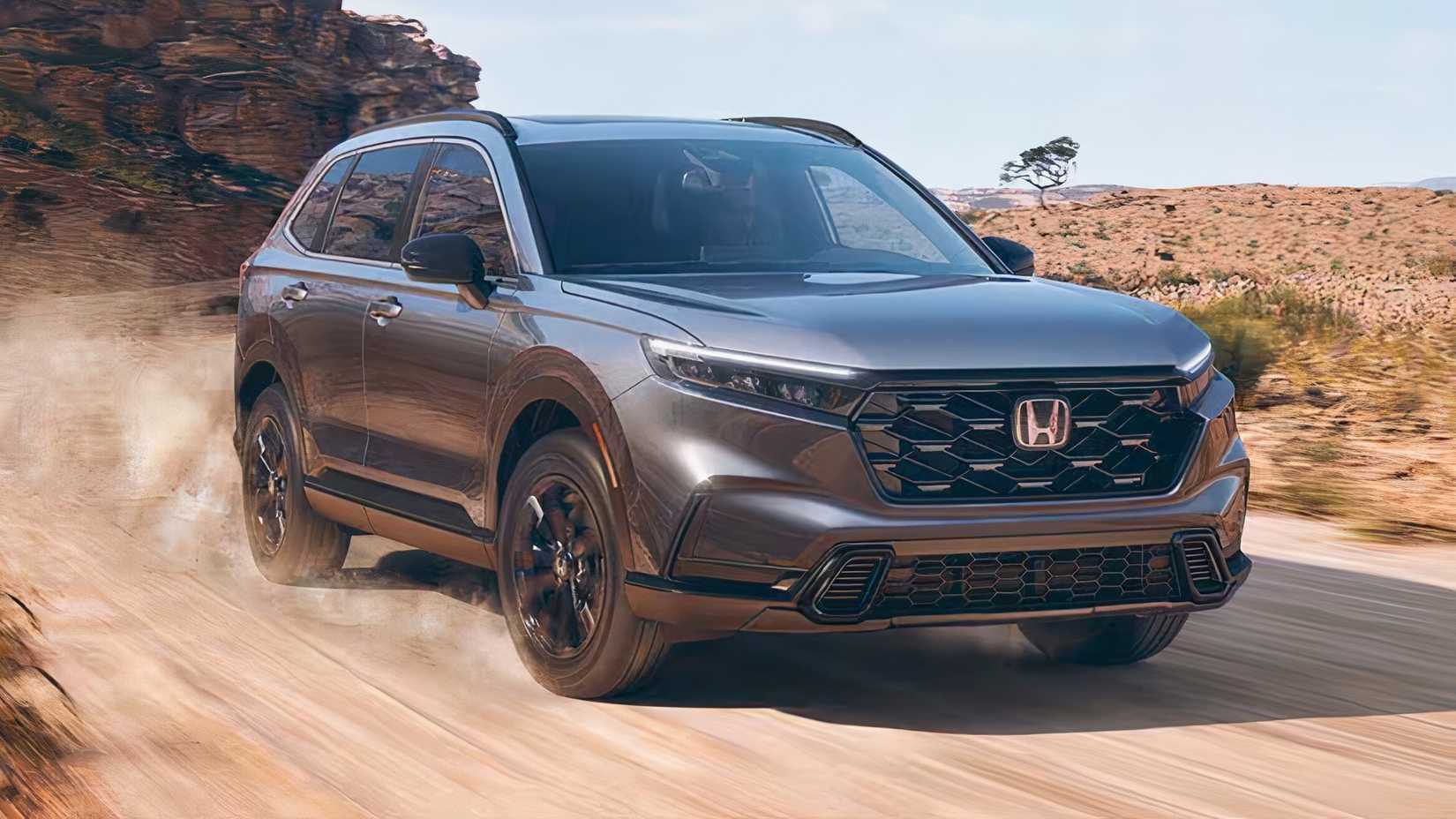 2025 Honda CR-V in gray driving off-road