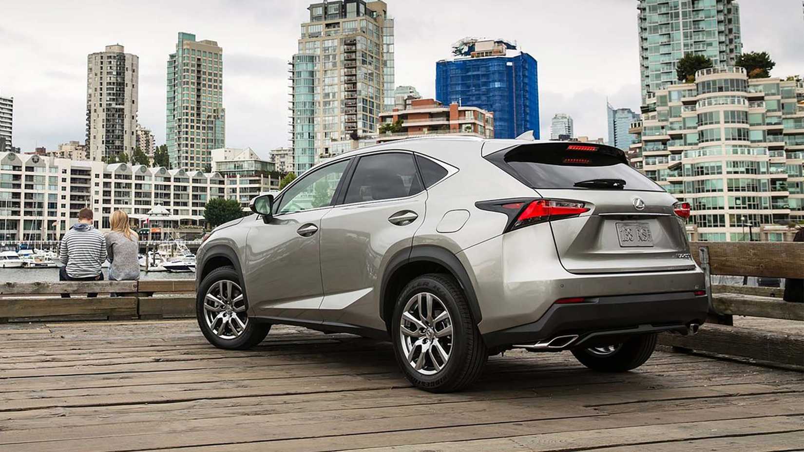 Rear 3/4 view of the 2015 Lexus NX 300h
