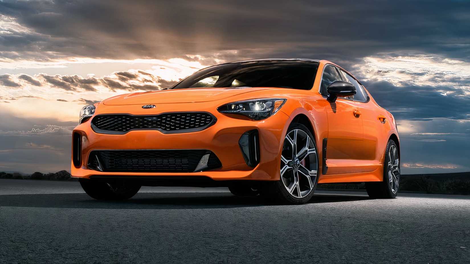 3/4 front view of Kia Stinger