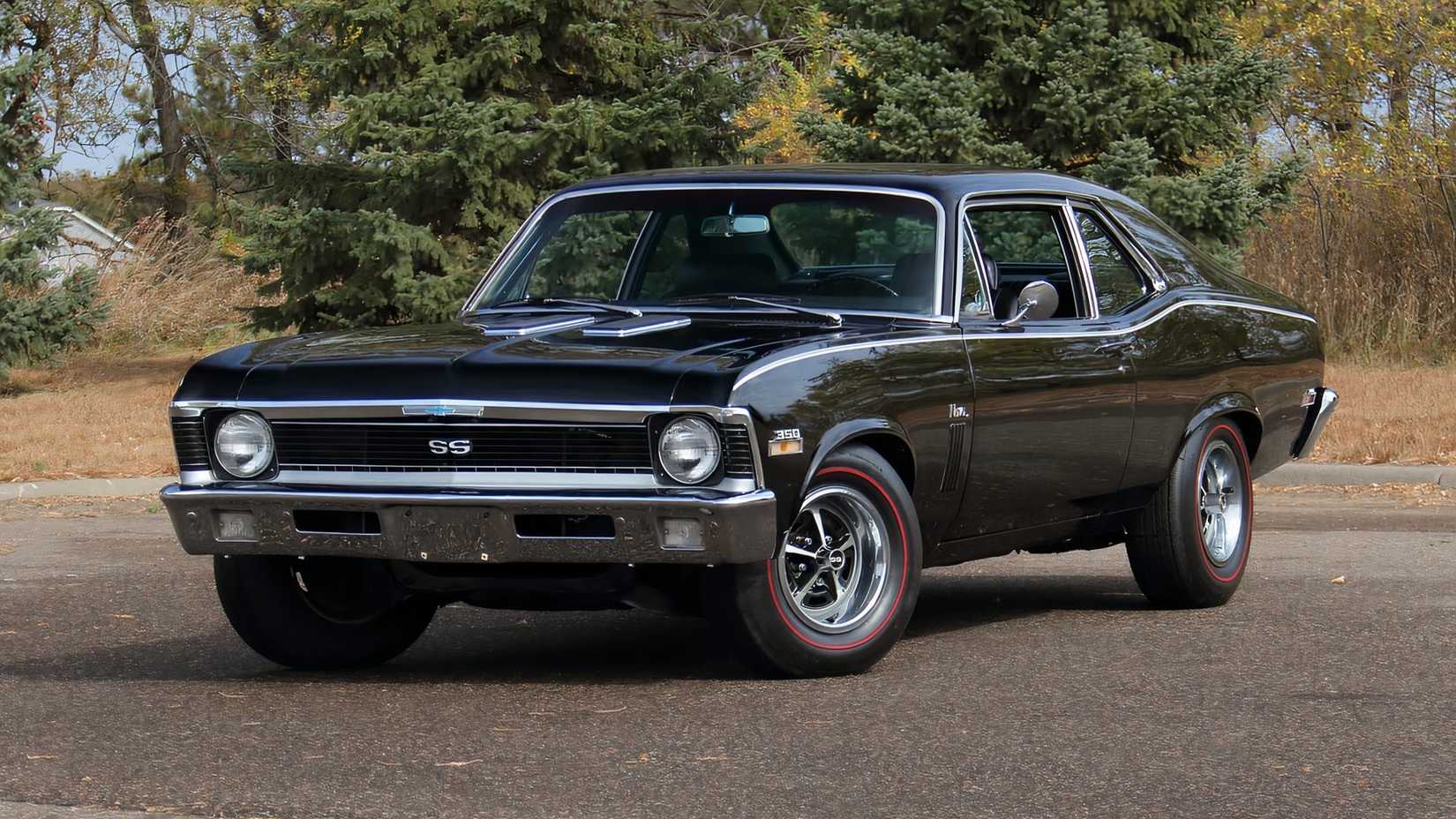 Vista frontal 3/4 do Chevrolet Nova SS 350 1970