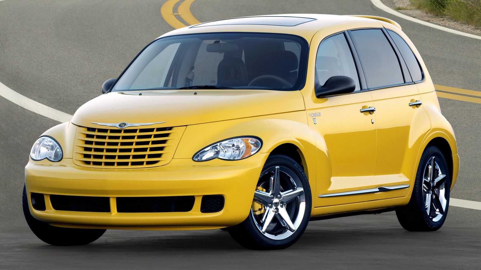 Yellow Chrysler PT Cruiser Front Angle