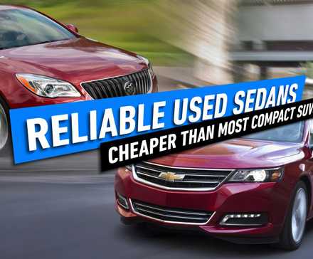Reliable-Used-Sedans-That-Are-Cheaper-Than-Most-Compact-SUVs main image, two cars front 3/4 of each
