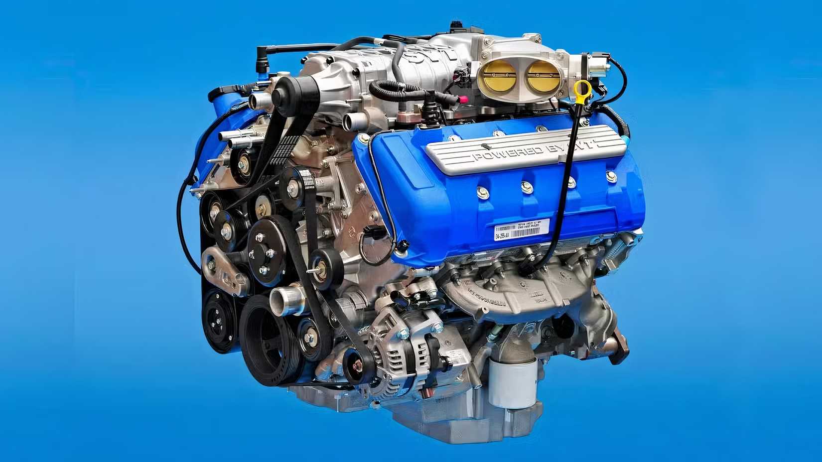 Ford Modular V8, engine longblock on plain background