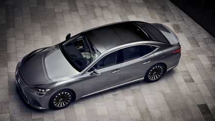 2025 Lexus LS 500 in silver parked