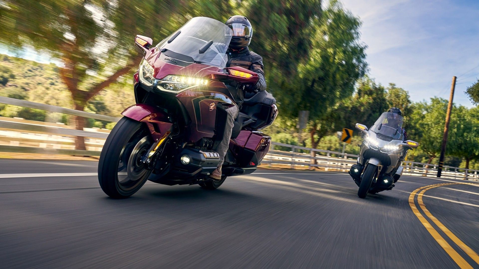 2025 Honda Gold Wing Tour accelerating on the road