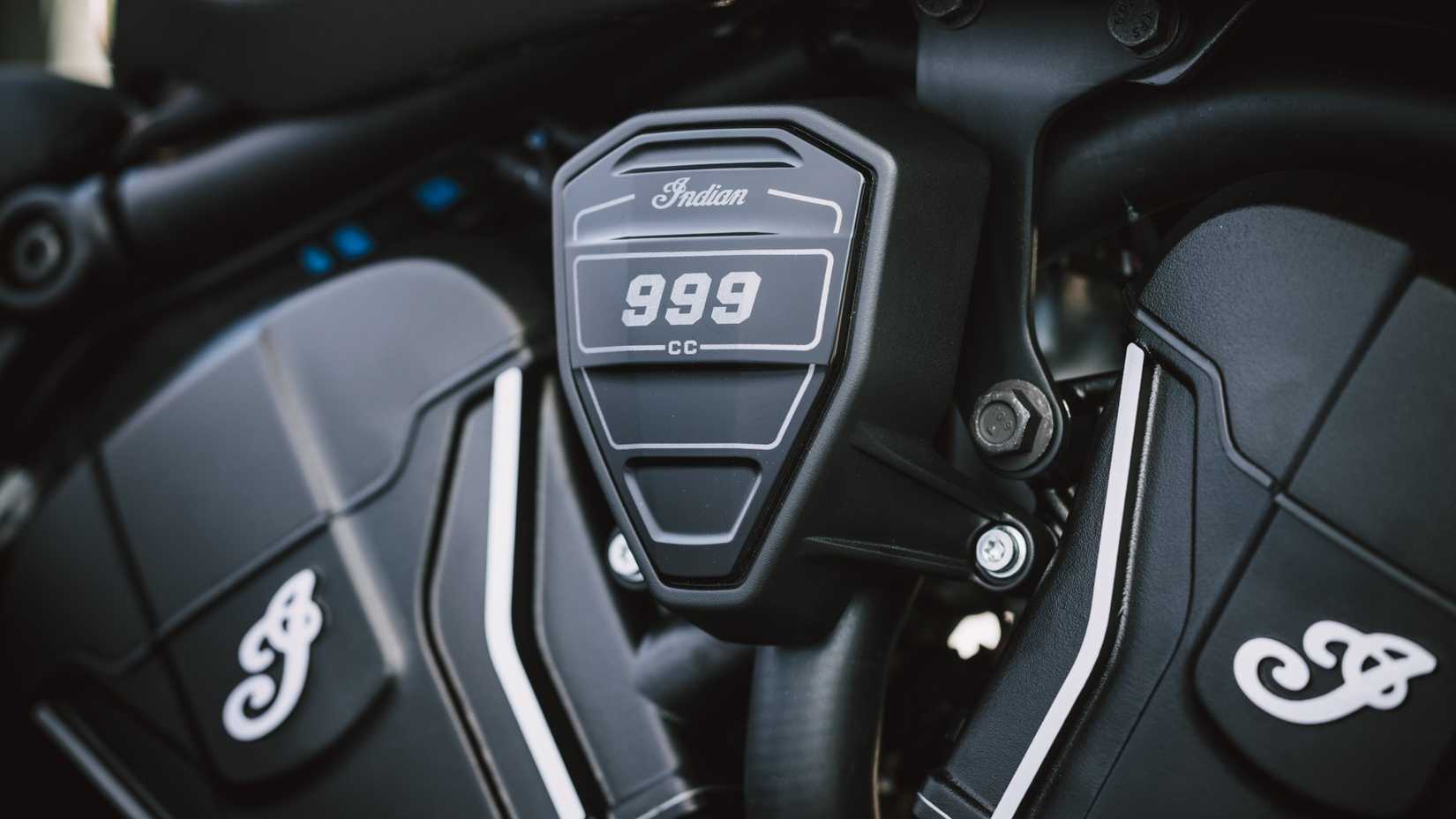 2025 Indian Scout Sixty Bobber engine close-up shot